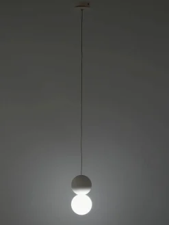 Kleine hanglamp Zero van glas en beton^Nova Luce Hot