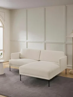 Kleine hoekbank Fluente van teddystof^Westwing Collection New