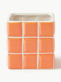 Kleine plantenpot Tile van dolomietsteen met tegellook^&k Amsterdam Clearance