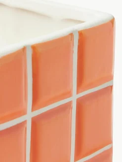 Kleine plantenpot Tile van dolomietsteen met tegellook^&k Amsterdam Clearance