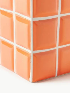 Kleine plantenpot Tile van dolomietsteen met tegellook^&k Amsterdam Clearance