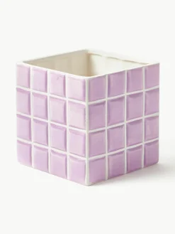 Kleine plantenpot Tile van dolomietsteen met tegellook^&k Amsterdam Fashion