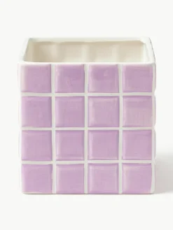 Kleine plantenpot Tile van dolomietsteen met tegellook^&k Amsterdam Fashion
