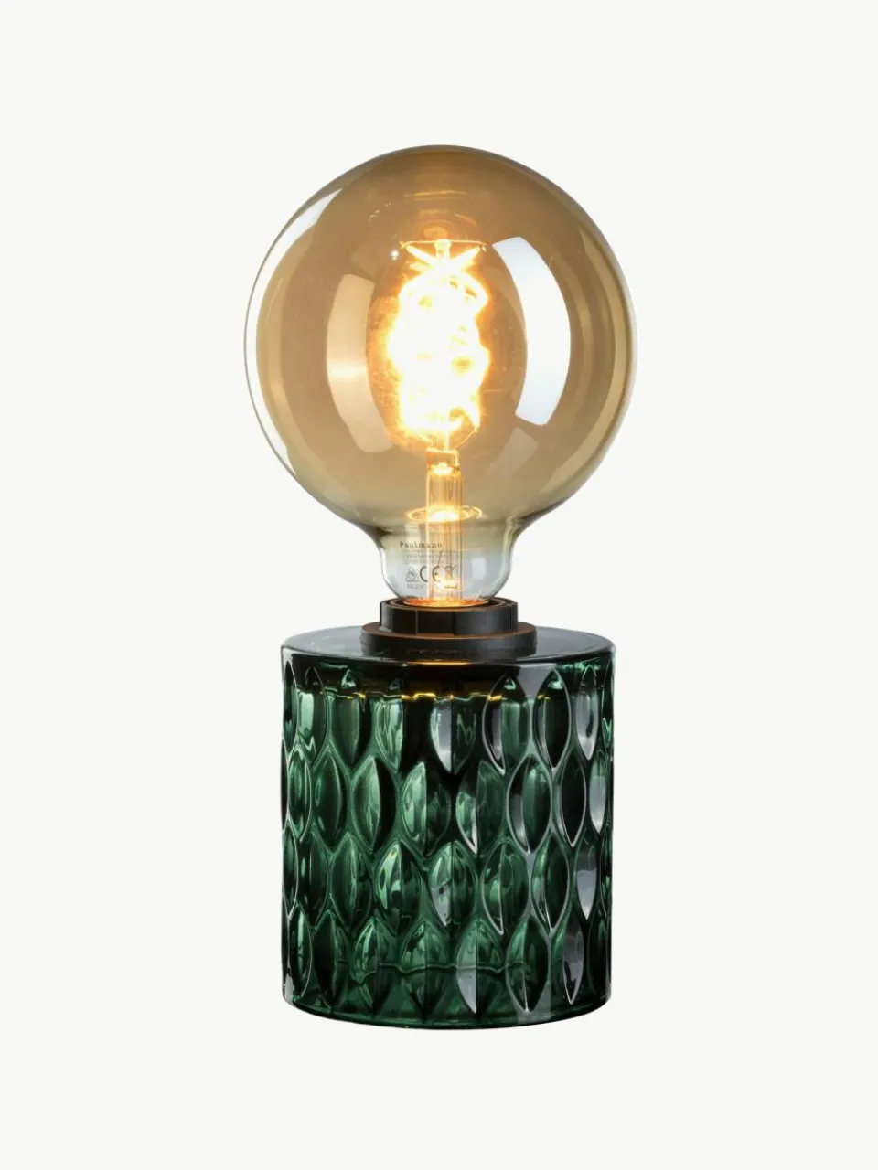 Kleine tafellamp Crystal Magic van groen glas^Westwing Outlet