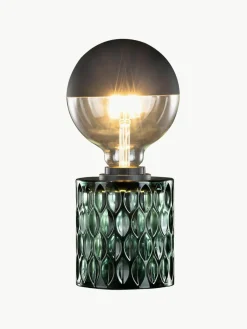 Kleine tafellamp Crystal Magic van groen glas^Westwing Outlet