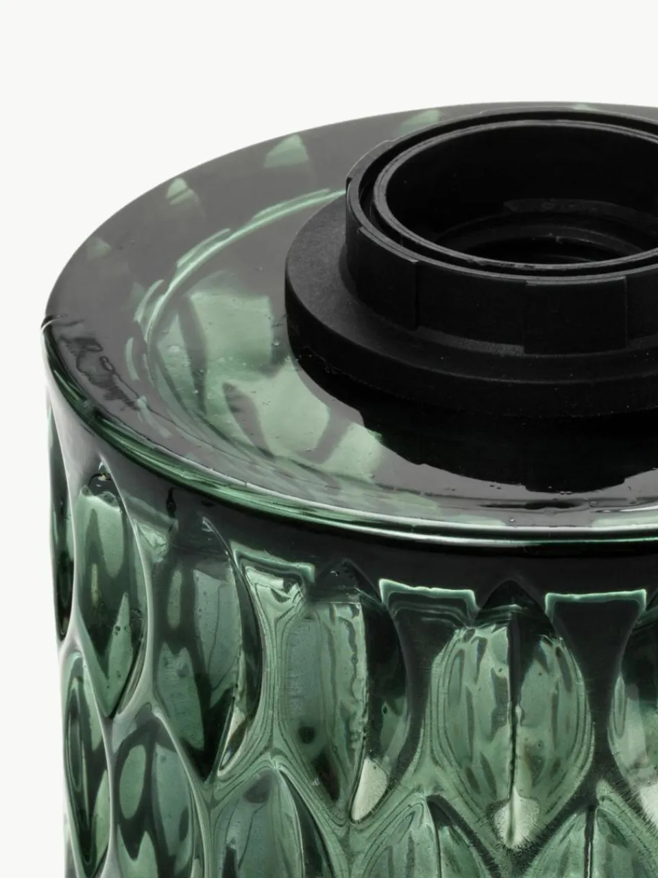 Kleine tafellamp Crystal Magic van groen glas^Westwing Outlet