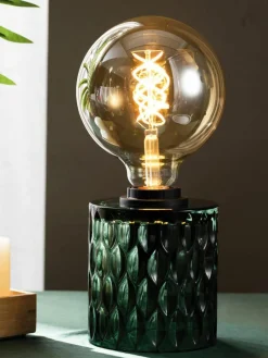 Kleine tafellamp Crystal Magic van groen glas^Westwing Outlet