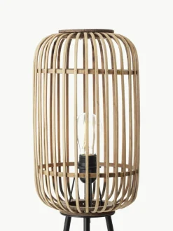 Kleine tripod vloerlamp Woodrow van rotan^Westwing New