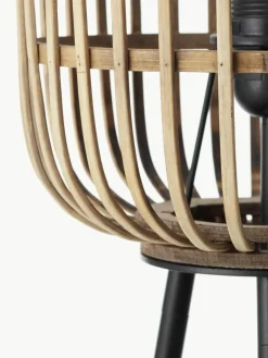 Kleine tripod vloerlamp Woodrow van rotan^Westwing New