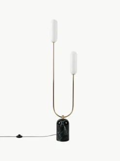 Kleine vloerlamp Curve met marmeren voet^Houseof New
