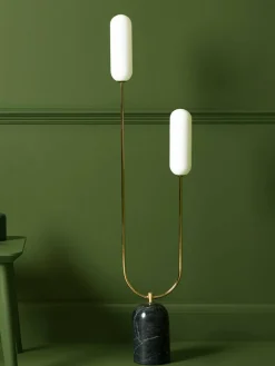 Kleine vloerlamp Curve met marmeren voet^Houseof New