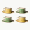 Koffiekopjes Chess met schoteltjes, set van 4^Pols Potten Sale