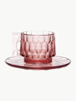 Koffiekopjes met schoteltjes Jellies met structuurpatroon, 4 stuks^Kartell Online