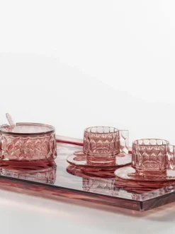 Koffiekopjes met schoteltjes Jellies met structuurpatroon, 4 stuks^Kartell Online