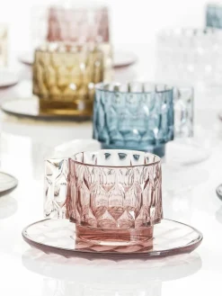 Koffiekopjes met schoteltjes Jellies met structuurpatroon, 4 stuks^Kartell Online