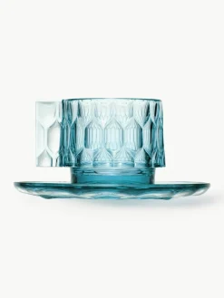 Koffiekopjes met schoteltjes Jellies met structuurpatroon, 4 stuks^Kartell Outlet