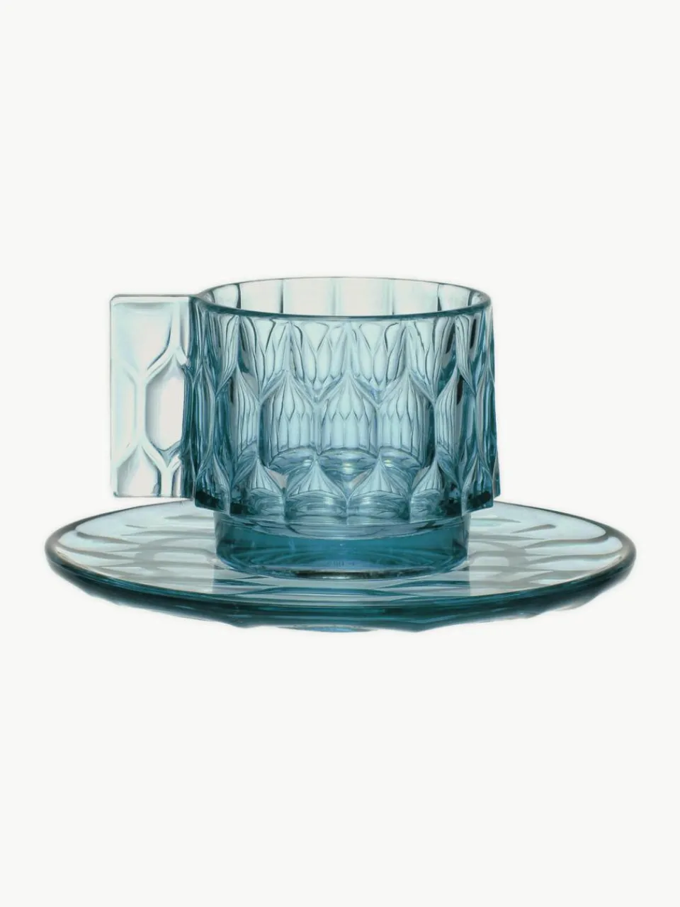 Koffiekopjes met schoteltjes Jellies met structuurpatroon, 4 stuks^Kartell Outlet