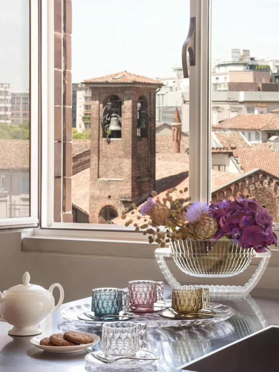 Koffiekopjes met schoteltjes Jellies met structuurpatroon, 4 stuks^Kartell Sale