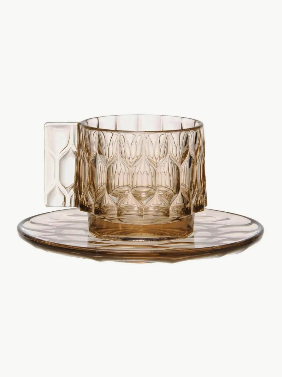 Koffiekopjes met schoteltjes Jellies met structuurpatroon, 4 stuks^Kartell Sale