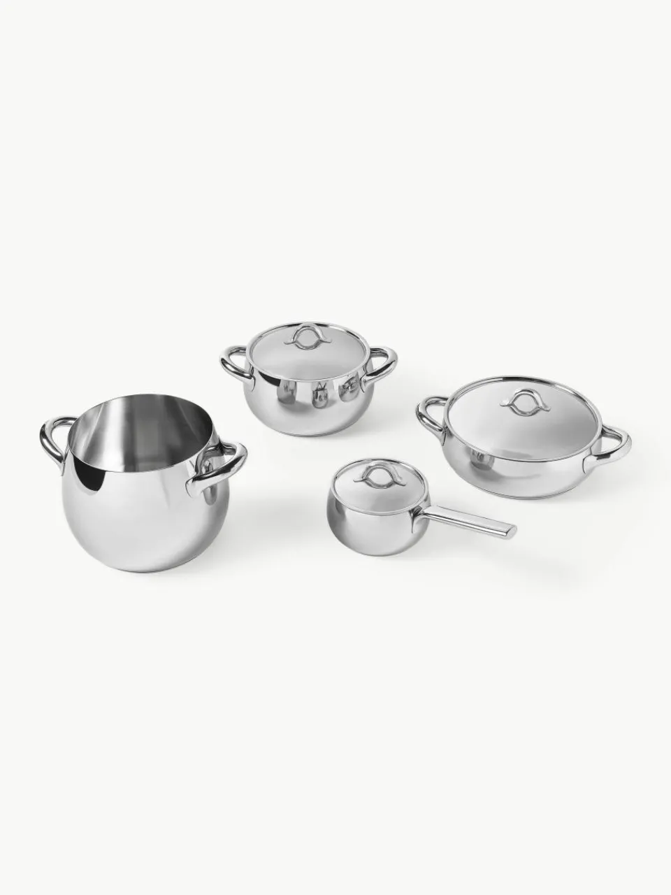 Kookpotten Mami van roestvrij staal, set van 7^ALESSI Fashion