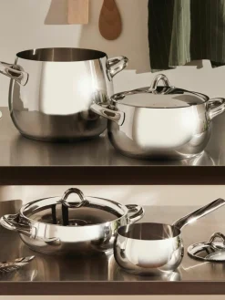 Kookpotten Mami van roestvrij staal, set van 7^ALESSI Fashion
