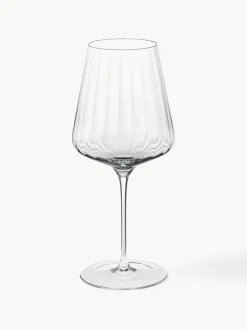 Kristalglazen rode wijnglazen Bernadotte met groefstructuur, 6 stuks^GEORG JENSEN Online