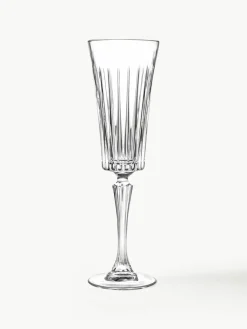 Kristallen champagneglazen Timeless met groefreliëf, 6 stuks^RCR Outlet