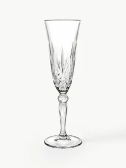 Kristallen champagneglazen Melodia met reliëf, 6 stuks^RCR Fashion