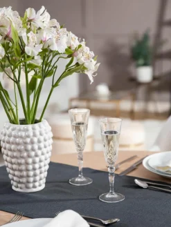 Kristallen champagneglazen Melodia met reliëf, 6 stuks^RCR Fashion