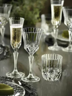 Kristallen champagneglazen Adagio met reliëf, 6 stuks^RCR Discount
