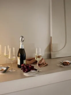 Kristallen champagneglazen Bernadotte met groefstructuur, 6 stuks^GEORG JENSEN Outlet