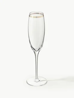 Kristallen champagneglazen Dvorak met goudkleurige decoratie, 6 stuks^Armani Casa Sale