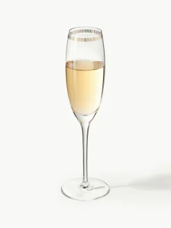 Kristallen champagneglazen Dvorak met goudkleurige decoratie, 6 stuks^Armani Casa Sale