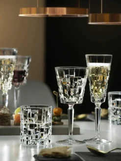 Kristallen glazen Etna met reliëf, 6 stuks^RCR Hot