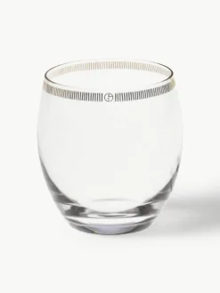 Kristallen waterglazen Dvorak met goudkleurige decoratie, 6 stuks^Armani Casa Hot