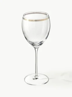 Kristallen wijnglazen Dvorak met goudkleurige decoratie, 6 stuks^Armani Casa Online