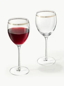 Kristallen wijnglazen Dvorak met goudkleurige decoratie, 6 stuks^Armani Casa Online
