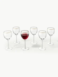 Kristallen wijnglazen Dvorak met goudkleurige decoratie, 6 stuks^Armani Casa Online