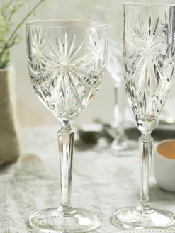 Kristallen witte wijnglazen Oasis met reliëf, 6 stuks^RCR Discount