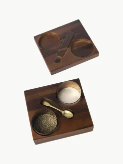 Kruidendoosjes Wood van acaciahout, set van 7^knIndustrie Fashion