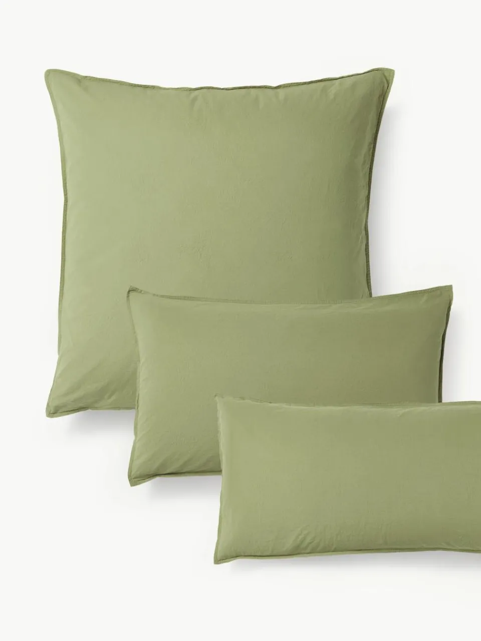 Kussenhoes van gewassen perkalkatoen Debbie^Westwing Collection New
