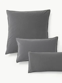 Kussenhoes van gewassen perkalkatoen Debbie^Westwing Collection Hot