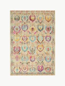 Laagpolig vloerkleed Kashan Vintage met ornamenten^Westwing Clearance