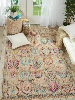 Laagpolig vloerkleed Kashan Vintage met ornamenten^Westwing Clearance