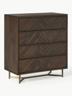 Ladekast Luca van mangohout met visgraat-patroon^Westwing Collection Discount