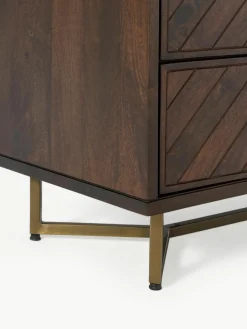 Ladekast Luca van mangohout met visgraat-patroon^Westwing Collection Discount