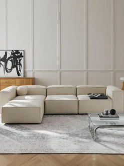 Lennon modulaire bank (4-zits) met poef (links/rechts)^Westwing Collection Fashion