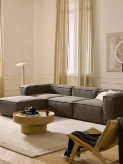Lennon modulaire bank (4-zits) in bouclé met poef (links/rechts)^Westwing Collection Best