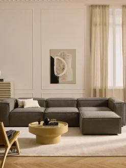 Lennon modulaire bank (4-zits) in bouclé met poef (links/rechts)^Westwing Collection Best