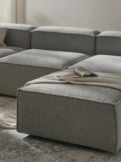 Lennon 4-zits modulaire bank in bouclé met poef (links/rechts)^Westwing Collection Fashion